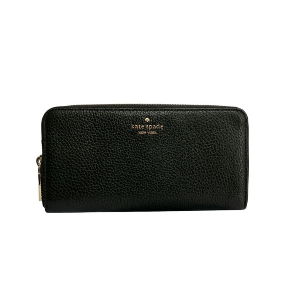 Kate Spade Leila Large Continental Black Textured Wallet- WLR00392